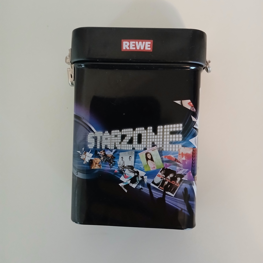 Black Tin Box with Graphic Design